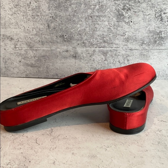Ann Taylor Red Satin Mules Sz 8.5 M - Picture 3 of 6